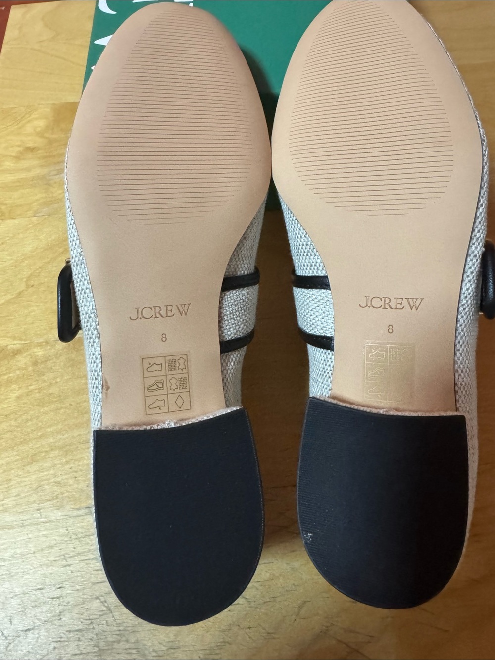 NEW J.Crew Teagan Cream Mary Jane Spanish Canvas Heels with gold buckle detail - Picture 4 of 10
